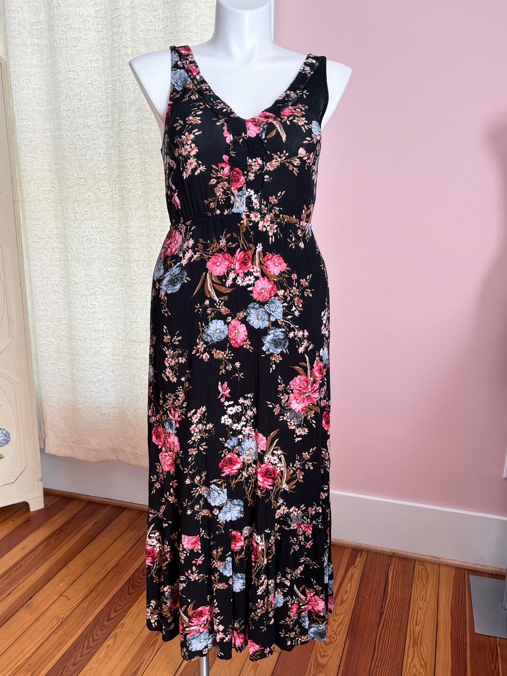 Altar’d State Black Floral Maxi Dress